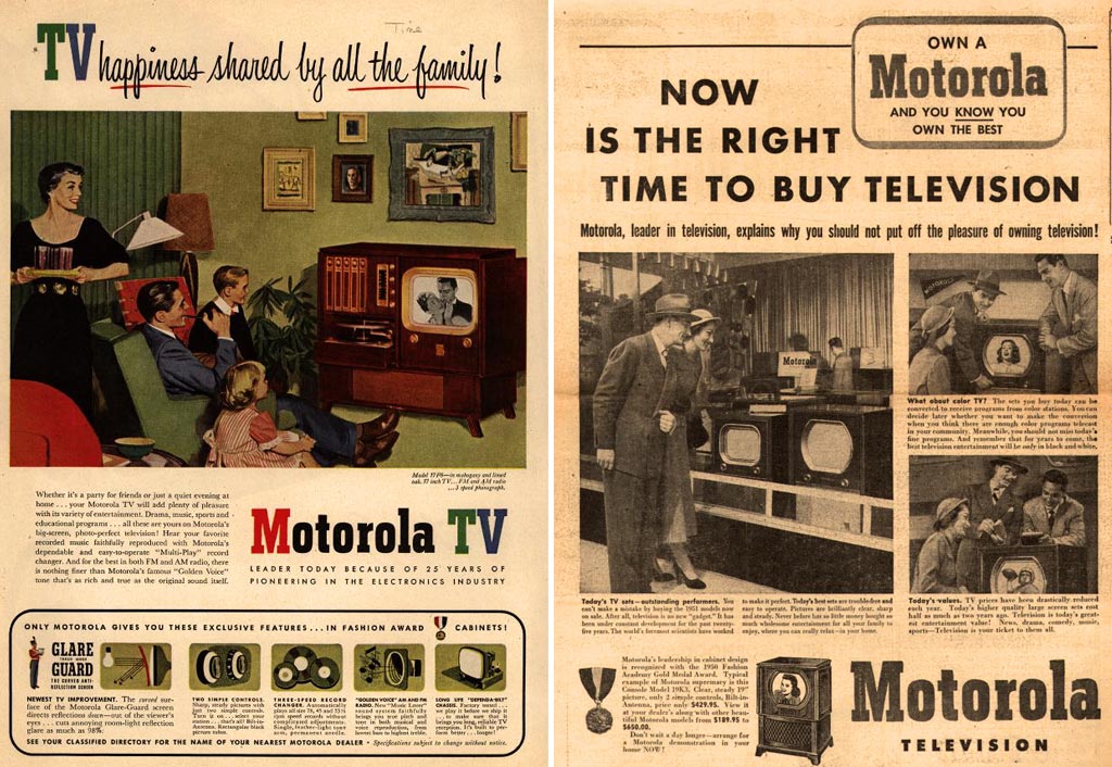 1950年代、アメリカにおけるテレビの広告。