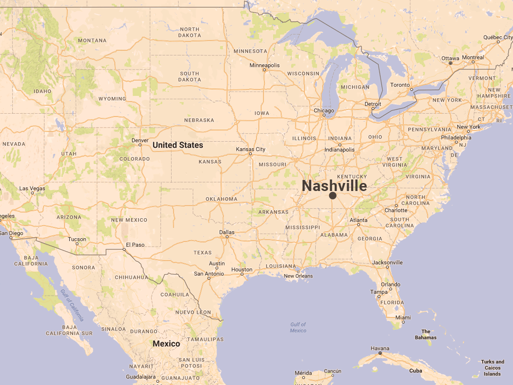 テネシー州ナッシュビルの地図
