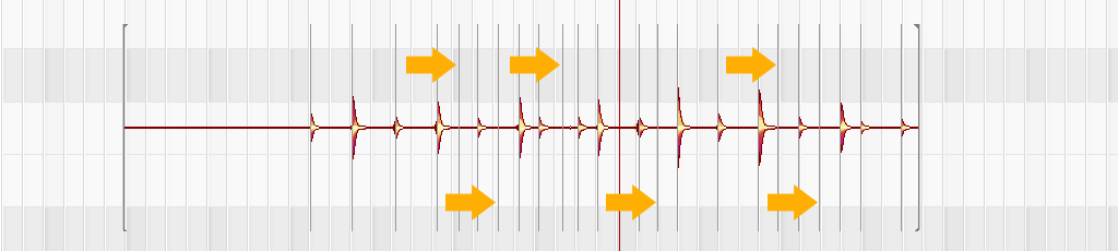 Melodyneの検出した不要なトランジエント情報