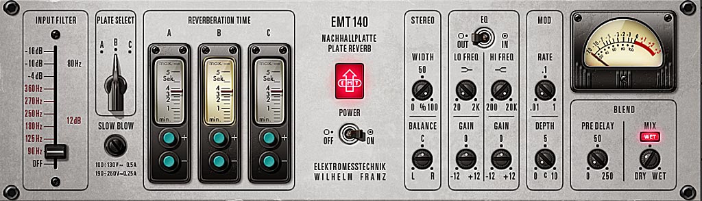 Universal Audioによるプレートリバーブのシミュレート・プラグイン、"EMT 140"