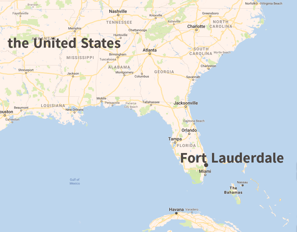 フロリダ州フォートローダーデール（Fort Lauderdale, Florida）の地図