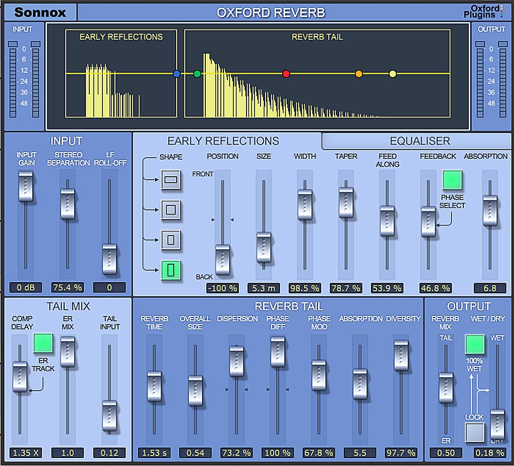 Sonnox "Oxford Reverb"におけるステレオ幅調整機能