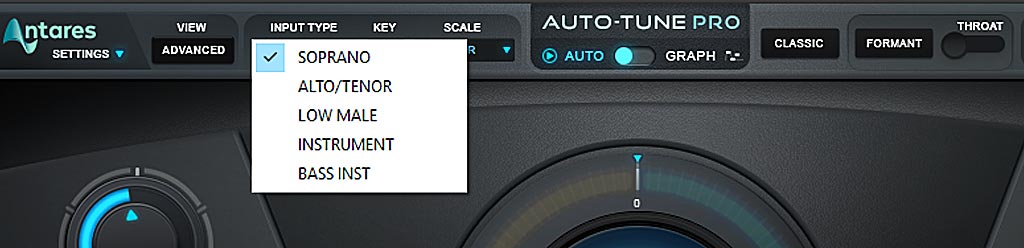 Auto-Tune Pro : INPUT TYPE