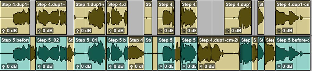 ProTools　ボーカル編集画面